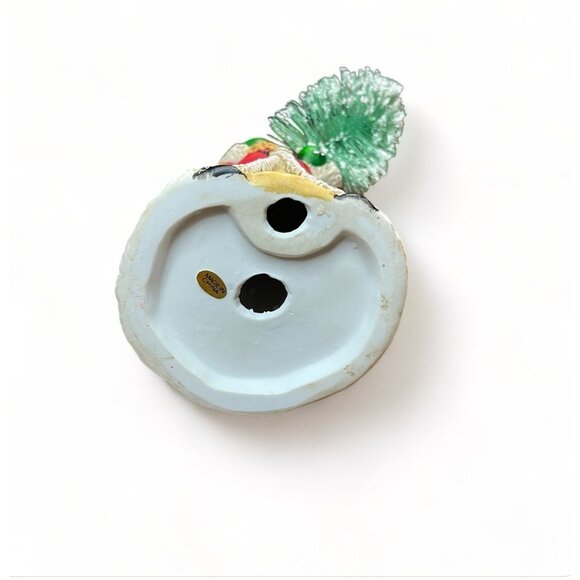 Vintage Santa Claus Figurine Holding Christmas Tree In Festive Red & White Coat - Picture 7 of 7